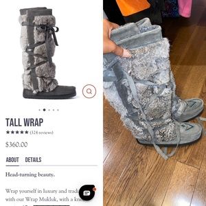 Manitobah mukluk tall wrap gray size 7